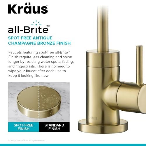 KRAUS Purita 100% Lead-Free Kitchen Water Filter Faucet in Spot Free Antique Champagne Bronze, FF-100SFACB - Image 3