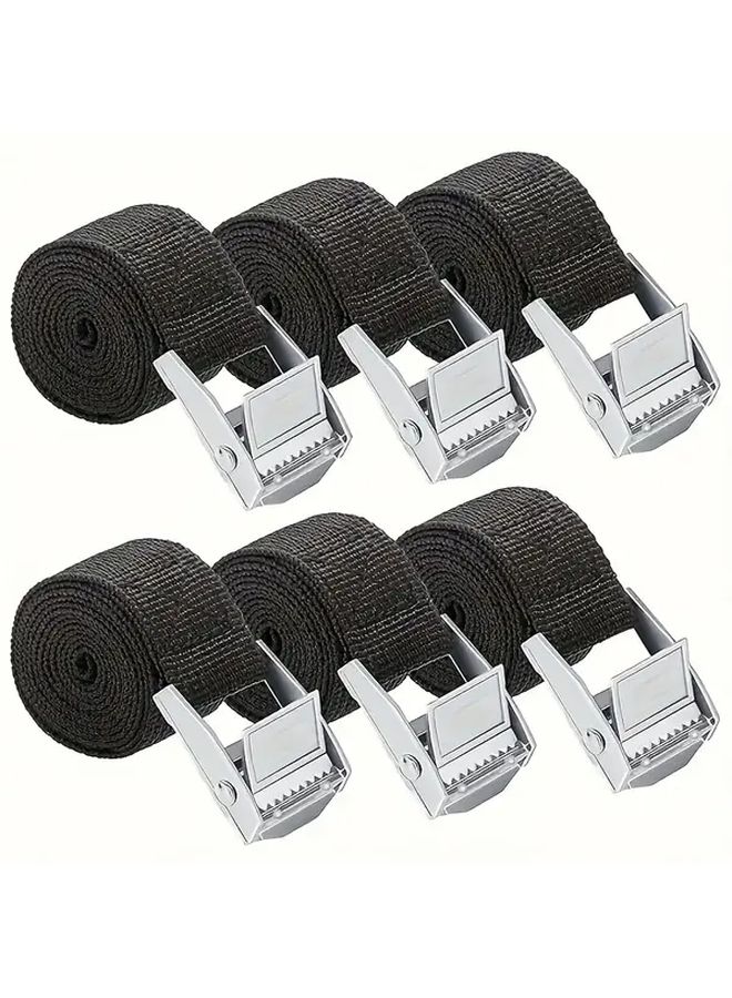 6-Pack Heavy Duty Bungee Cords Adjustable Black Tension Straps With Quick Release Cam Buckle - Image 1