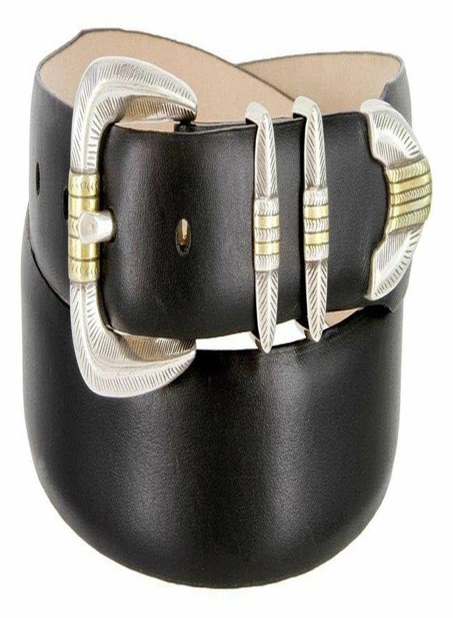 بيلتس.كوم حزام فستان مصمم من جلد العجل الإيطالي مانيلا الأصلي، عرضه 1-1/8 بوصة (30 مم) ويتناقص إلى 1 بوصة (25 مم) (أسود ناعم، 36) - Image 1