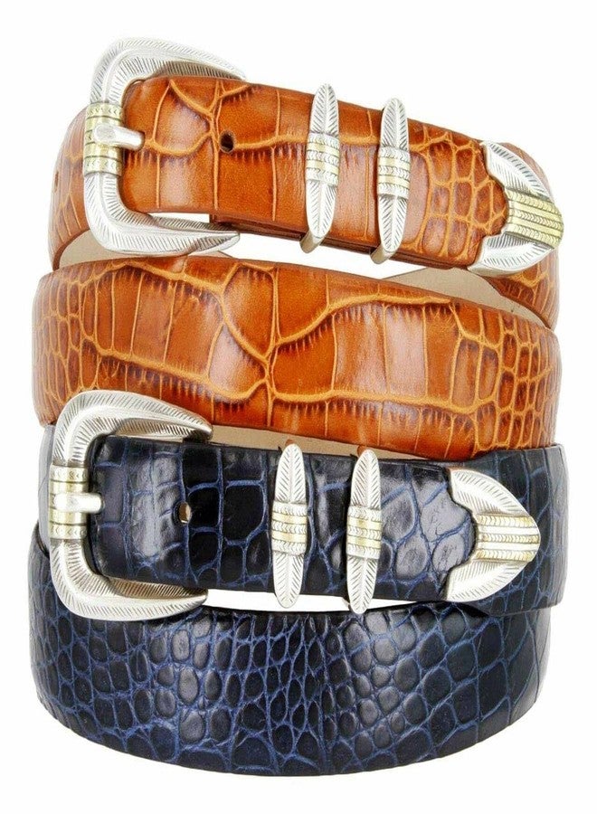 بيلتس.كوم حزام فستان مصمم من جلد العجل الإيطالي مانيلا الأصلي، عرضه 1-1/8 بوصة (30 مم) ويتناقص إلى 1 بوصة (25 مم) (أسود ناعم، 36) - Image 3