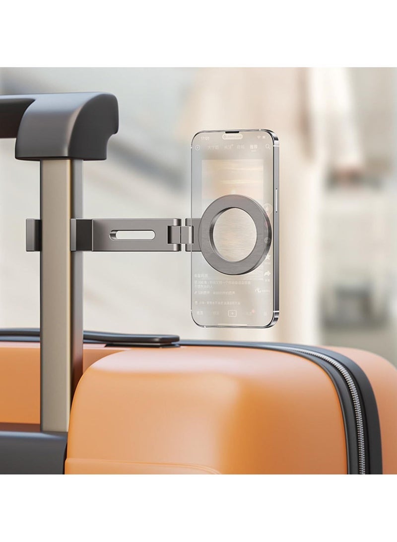 TIGER Portable MagSafe Phone Holder Airplane Phone Mount for Travel Aluminum Magnetic Cell Phone Holder 180° Plus 360° Double Rotation. - Image 5