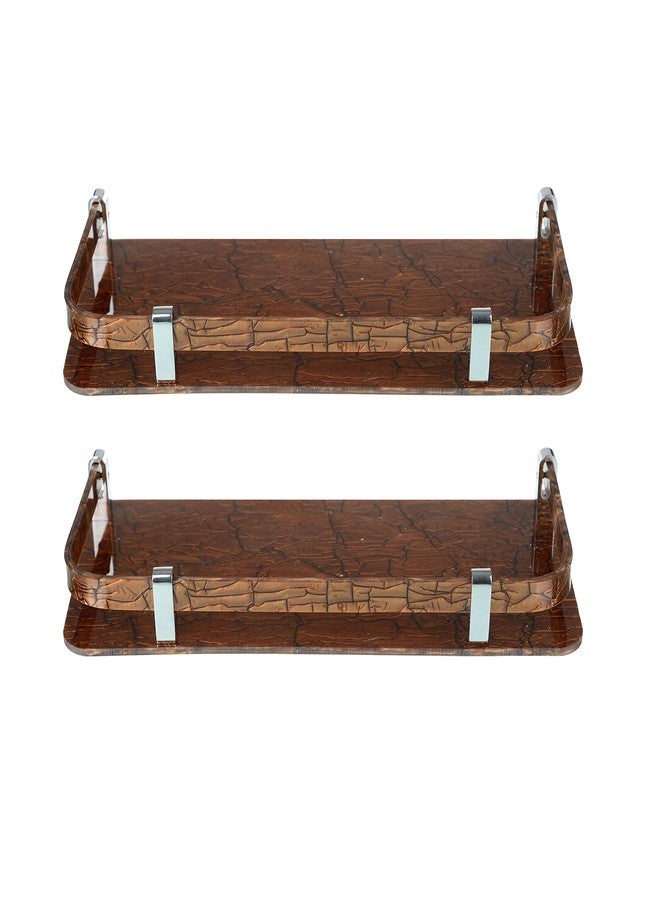 Spiry 12x6 Inch Acrylic Wall Mount Bathroom Shelf(Set of 2,Coffi) - Image 1
