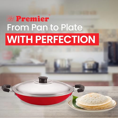 PREMIER Aluminium Non-Stick Cookware - Appam Pan Supreme 22 cm (Colour May Vary) - Image 2