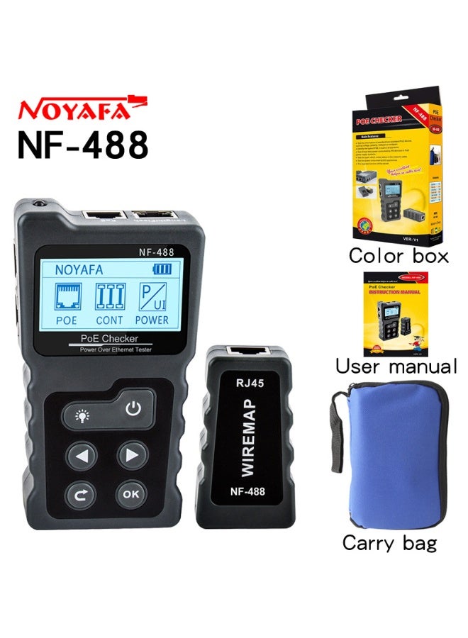 NOYAFA Multi-functional LCD Network Cable Tester PoE Checker Inline PoE Voltage and Current Tester with Cable Tester - Image 1