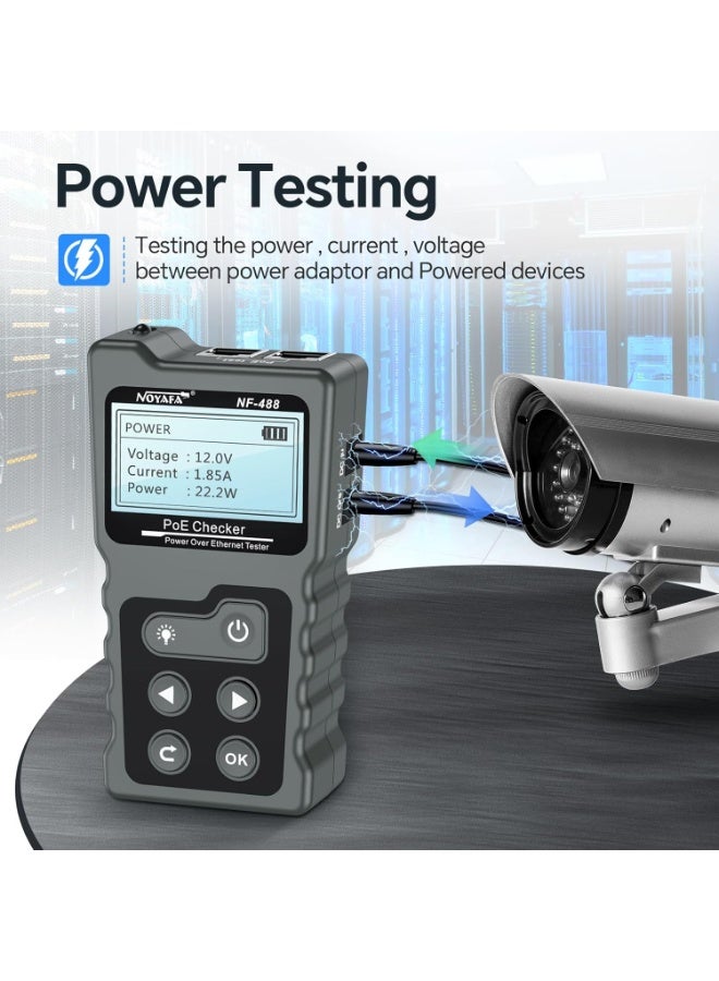 NOYAFA Multi-functional LCD Network Cable Tester PoE Checker Inline PoE Voltage and Current Tester with Cable Tester - Image 3