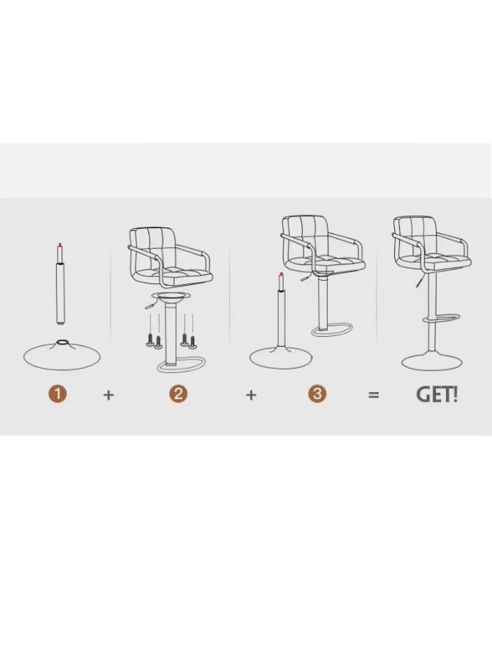 SMART HOME Swivel Bar Stool for Kitchens and Cafes - Modern, Luxury Design with Adjustable Backrest and Padded Seat - Bar Table and Counter Chair for Kitchens, Restaurants, and Cafes - Image 5