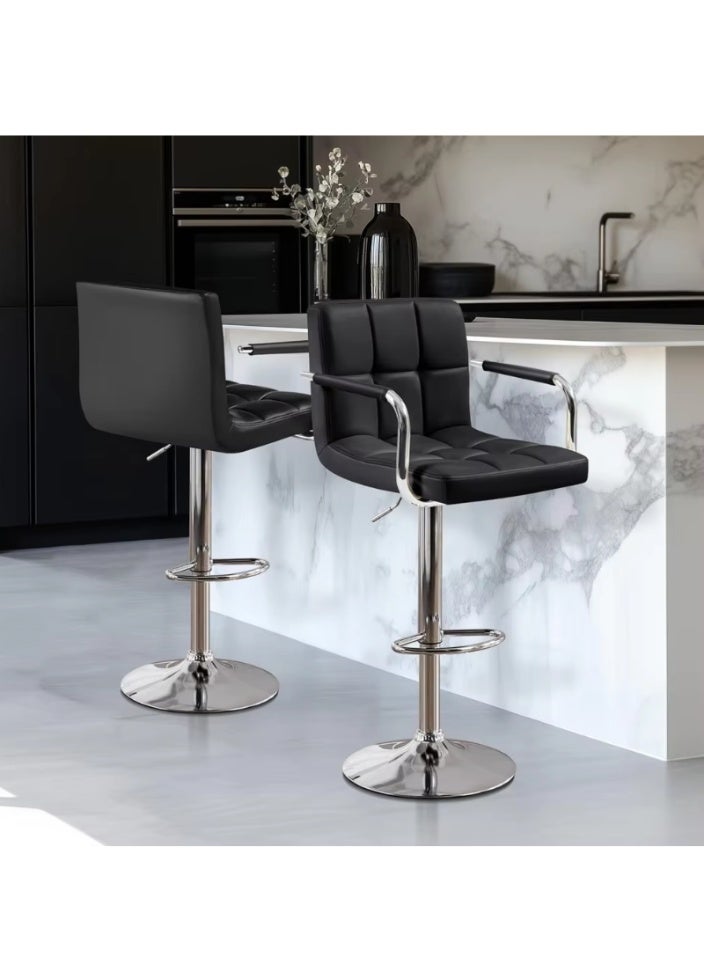 SMART HOME Swivel Bar Stool for Kitchens and Cafes - Modern, Luxury Design with Adjustable Backrest and Padded Seat - Bar Table and Counter Chair for Kitchens, Restaurants, and Cafes - Image 4