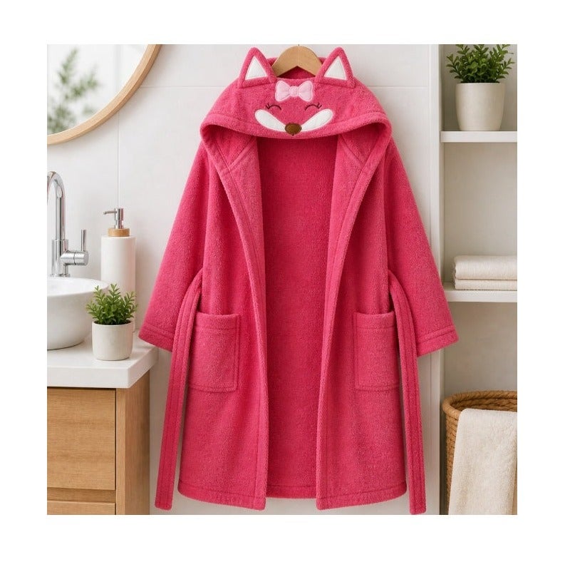 VELMORE Premium Kids Hooded Bathrobe – 100% Cotton Soft & Absorbent Towel Robe for Boys & Girls, Lightweight, Quick Dry, with Belt & Pockets (650 GSM) - 06- 10 Y - Image 1