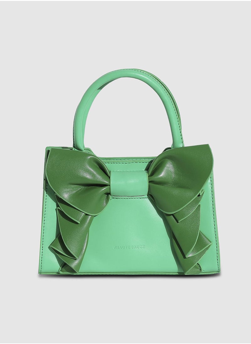 Haute Sauce Bow Mini Handbag - Green  - Image 1