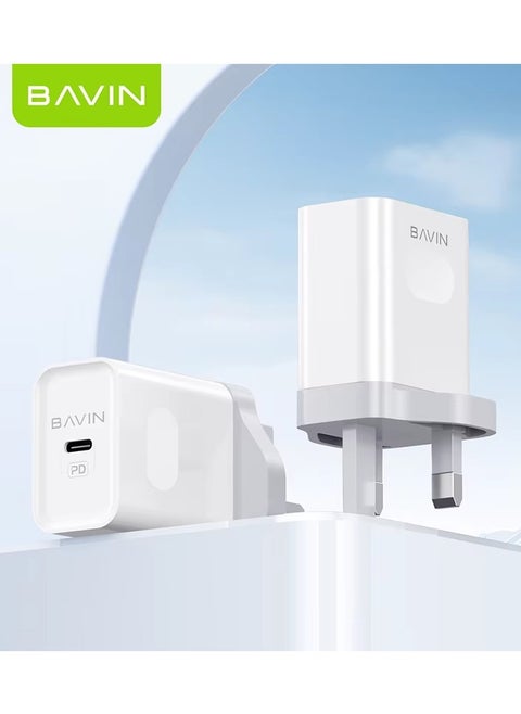 Bavin-837E Ac Adapter Charger Type-C Port PD25W Home Charger Fast Charging White