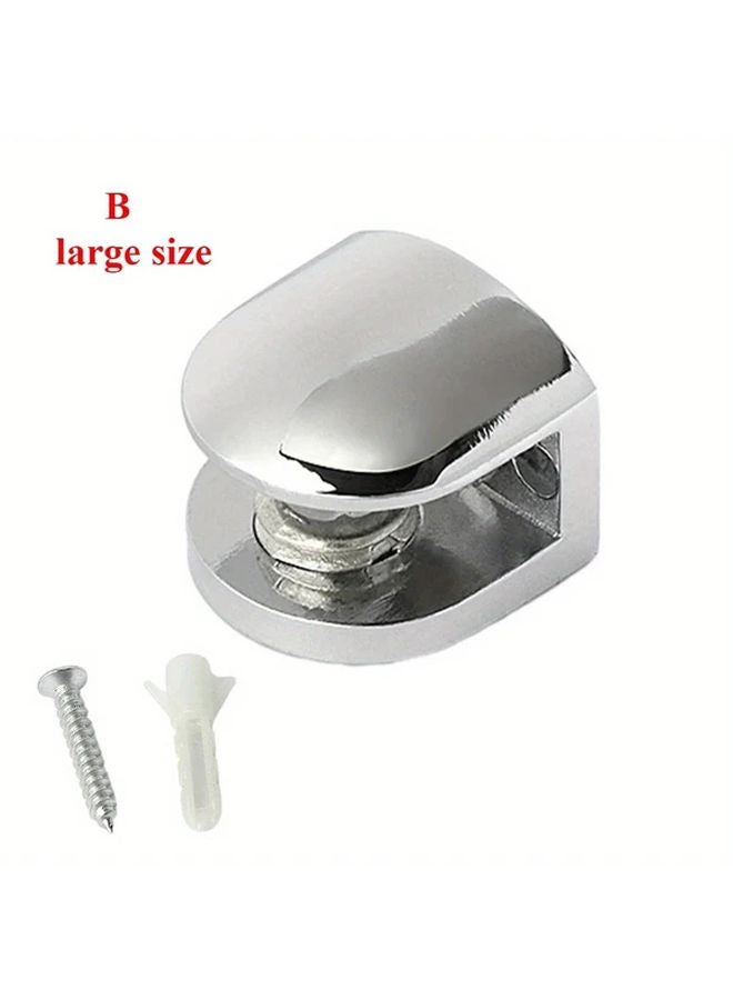 2Pcs Glass Shelf 6 8mm Electroplated Nonslip Heavy Duty Anti Rust Cabinet Display Case Clamp Holder - Image 1