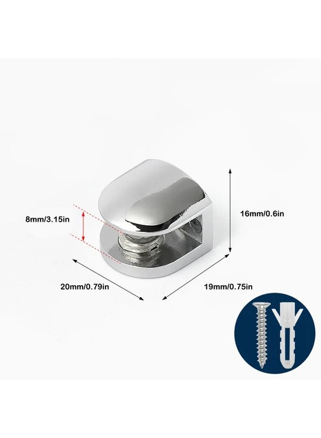 2Pcs Glass Shelf 6 8mm Electroplated Nonslip Heavy Duty Anti Rust Cabinet Display Case Clamp Holder - Image 3