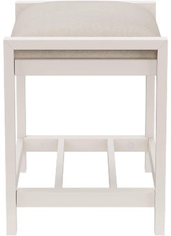 INDIAN DECOR INDIAN DECOR 37051 Large Vanity Stool with Metal Legs Cushion Vanity Chair Dressing Makup Stool Bench Vanity Seat for Bedroom Living Room Bathroom Ottoman for Women Girl Mom Mother White  - Image 4