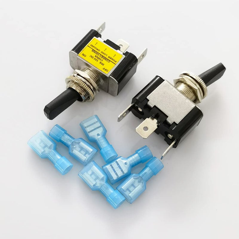 Gebildet 2 قطعة مفتاح تبديل مضيء من نوع الروكر 12V 30A ثقيل الوزن لسيارات السباق والسيارات SPST تشغيل/إيقاف مفتاح تبديل بإضاءة LED مقاس 12 مم (أزرق) - Image 2