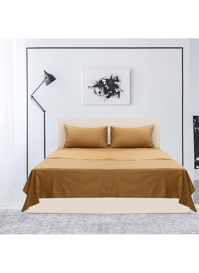 Hotel Linen Klub Hotel Linen Klub Double Duvet Cover -1 Piece- 180 Thread Count 100% Cotton Percale, Size: 205 x 245 cm, Crafted for Ultimate Comfort and Restful Sleep Experience, Bronze  - Image 2