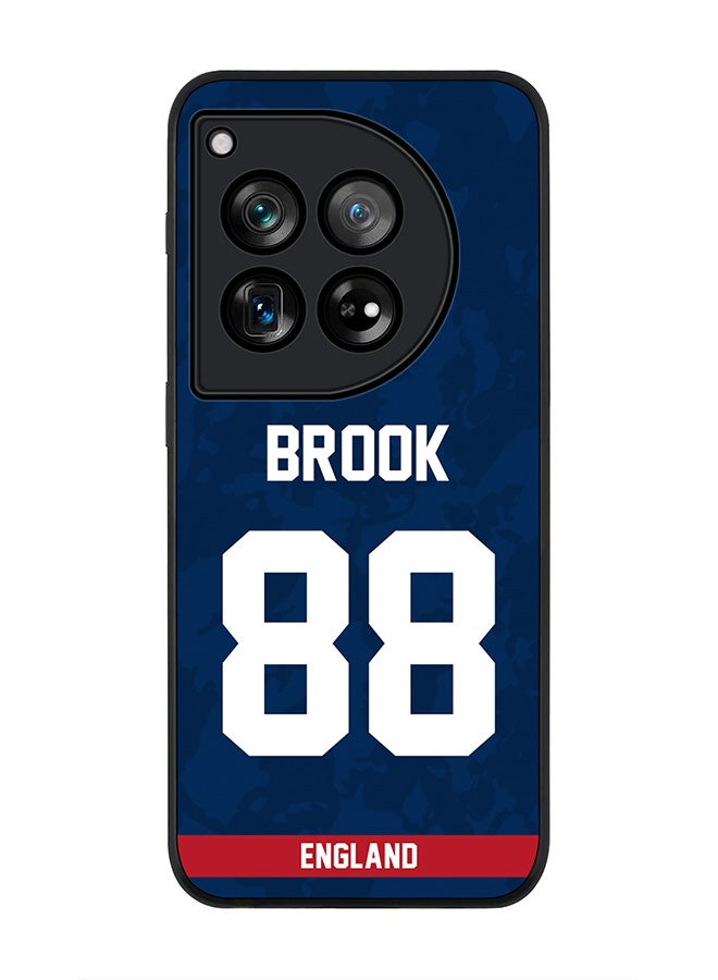 Stylizedd Rugged Black Edge Case for OnePlus 12, Slim fit Case Flexible Anti Drop TPU Gel Thin Cover -  Team England Harry Brook, Jersey No 88 - Image 1