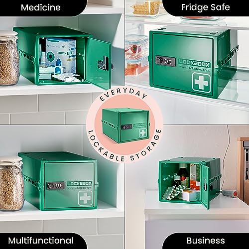 Lockabox One™ | Premium Medicine Lock Box | Medium Medication Lock Box With Code For Medicines, Vitamins & Supplements | External Size 12 x 8 x 6.6 inches (Medi Green) - Image 3