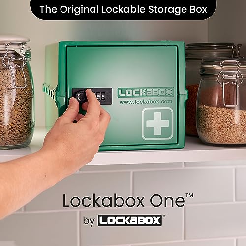 Lockabox One™ | Premium Medicine Lock Box | Medium Medication Lock Box With Code For Medicines, Vitamins & Supplements | External Size 12 x 8 x 6.6 inches (Medi Green) - Image 2