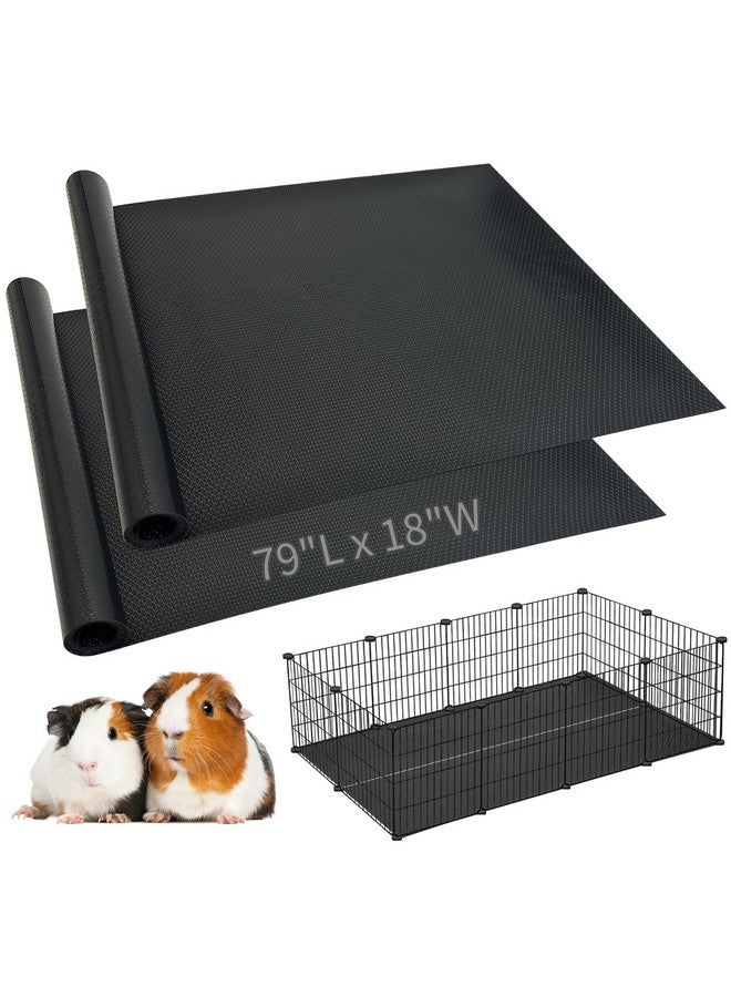 Hamiledyi 2 Packs Guinea Pig Cage Liner Reusable Guinea Pig Bedding Easily Cut to Suit Cage Washable & Anti Slip Guinea Pig Pee Pads for Small Animal Hamster Rat Rabbit Chinchillas-18 x 79", Black - Image 1