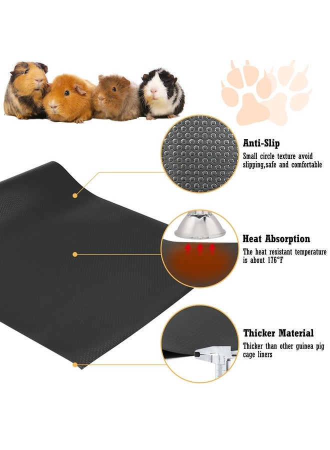 Hamiledyi 2 Packs Guinea Pig Cage Liner Reusable Guinea Pig Bedding Easily Cut to Suit Cage Washable & Anti Slip Guinea Pig Pee Pads for Small Animal Hamster Rat Rabbit Chinchillas-18 x 79", Black - Image 3