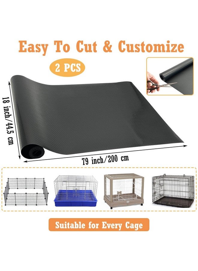 Hamiledyi 2 Packs Guinea Pig Cage Liner Reusable Guinea Pig Bedding Easily Cut to Suit Cage Washable & Anti Slip Guinea Pig Pee Pads for Small Animal Hamster Rat Rabbit Chinchillas-18 x 79", Black - Image 2