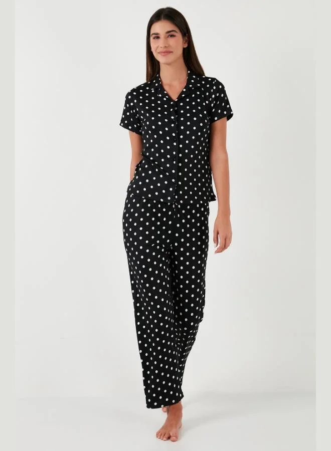 Lela Lela Regular Fit Shirt Collar Short Sleeve Pajama Set Women's Pajama Set 65780124