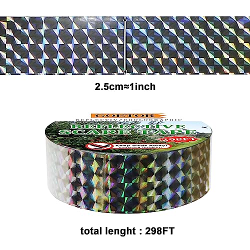 GOETOR Bird Scare Tape Ribbon Flash Double Sided Reflective Ribbon 298 Feet - Image 3