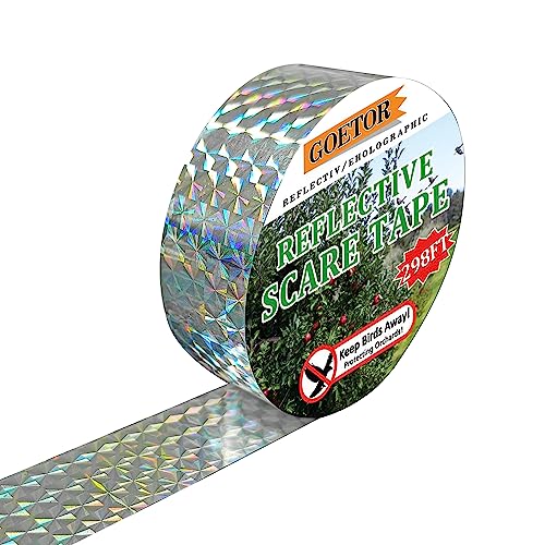 GOETOR Bird Scare Tape Ribbon Flash Double Sided Reflective Ribbon 298 Feet - Image 1