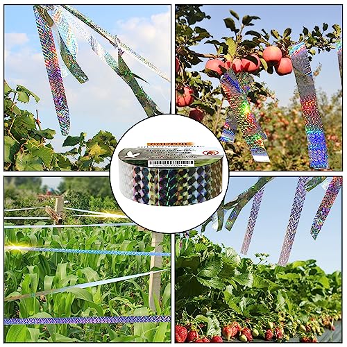 GOETOR Bird Scare Tape Ribbon Flash Double Sided Reflective Ribbon 298 Feet - Image 4