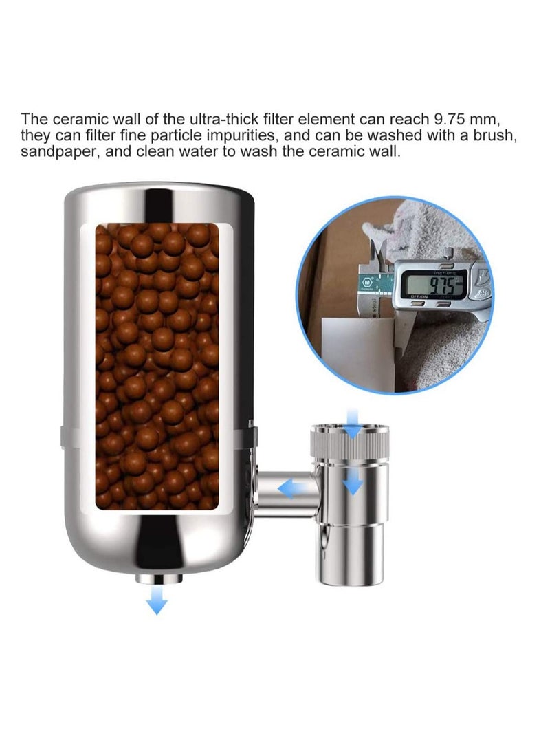 SYOSI Adapters Fits for Most of Faucets Filter Out Lead Fluoride Chlorine Ceramics Filter Included Faucet Water Filter Purifier System Water Faucet Filtration System Tap Water Filter - Image 5