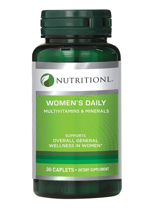 NUTRITIONL - Women'S Daily Multi Vitamins And Minerals Dietary Supplement Supports Overall General Wellness 30 Caplets - Image 1