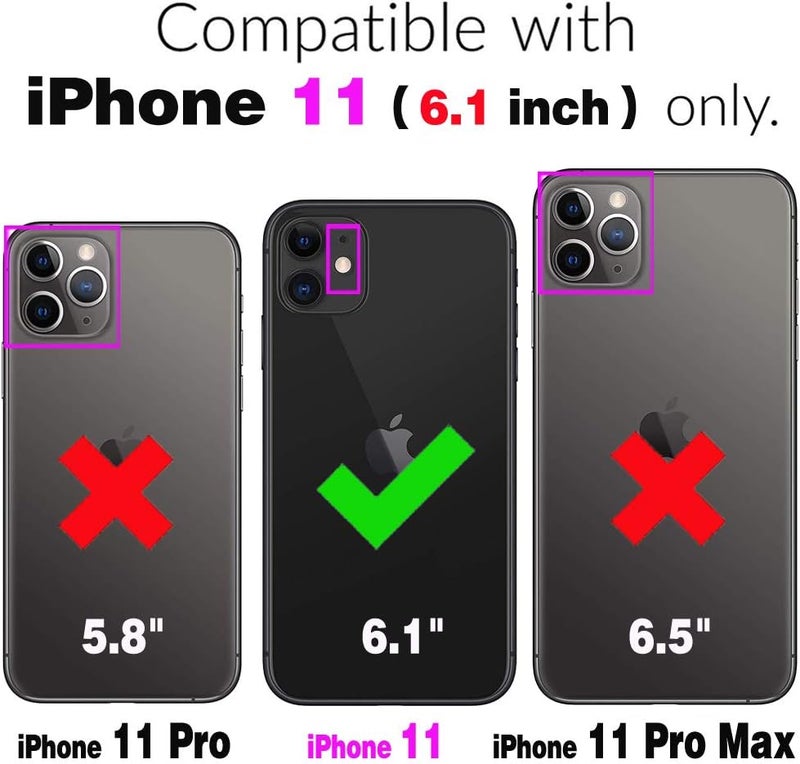 Asuwish Compatible with iPhone 11 6.1 Wallet Case Tempered Glass Screen Protector and Flip Cover Card Holder Cell Accessories Phone Cases for iphone11case iPhone11 i Phone11 XI 11R Women Men Boys Pink - Image 2