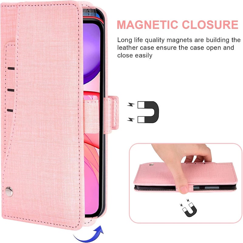 Asuwish Compatible with iPhone 11 6.1 Wallet Case Tempered Glass Screen Protector and Flip Cover Card Holder Cell Accessories Phone Cases for iphone11case iPhone11 i Phone11 XI 11R Women Men Boys Pink - Image 5