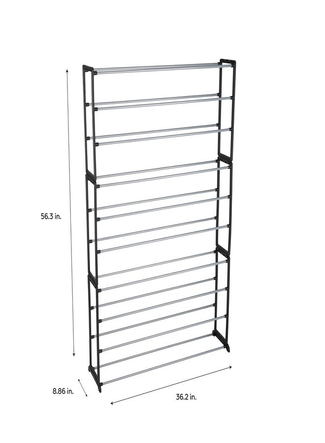 Simplify Free Standing Shoe Rack | 10 Tier | 50 Pair | Storage Shelf Organizer | Good for Sneakers | Heels | Boots | Pumps | Black - Image 3