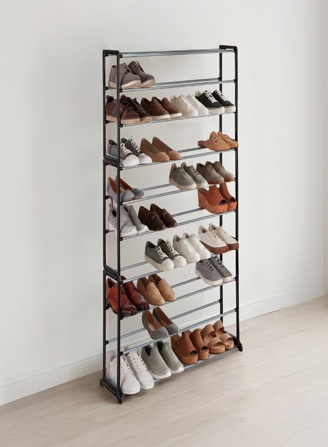 Simplify Free Standing Shoe Rack | 10 Tier | 50 Pair | Storage Shelf Organizer | Good for Sneakers | Heels | Boots | Pumps | Black - Image 2