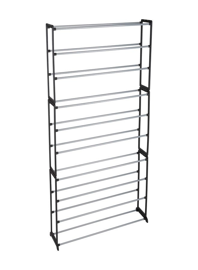 Simplify Free Standing Shoe Rack | 10 Tier | 50 Pair | Storage Shelf Organizer | Good for Sneakers | Heels | Boots | Pumps | Black - Image 1