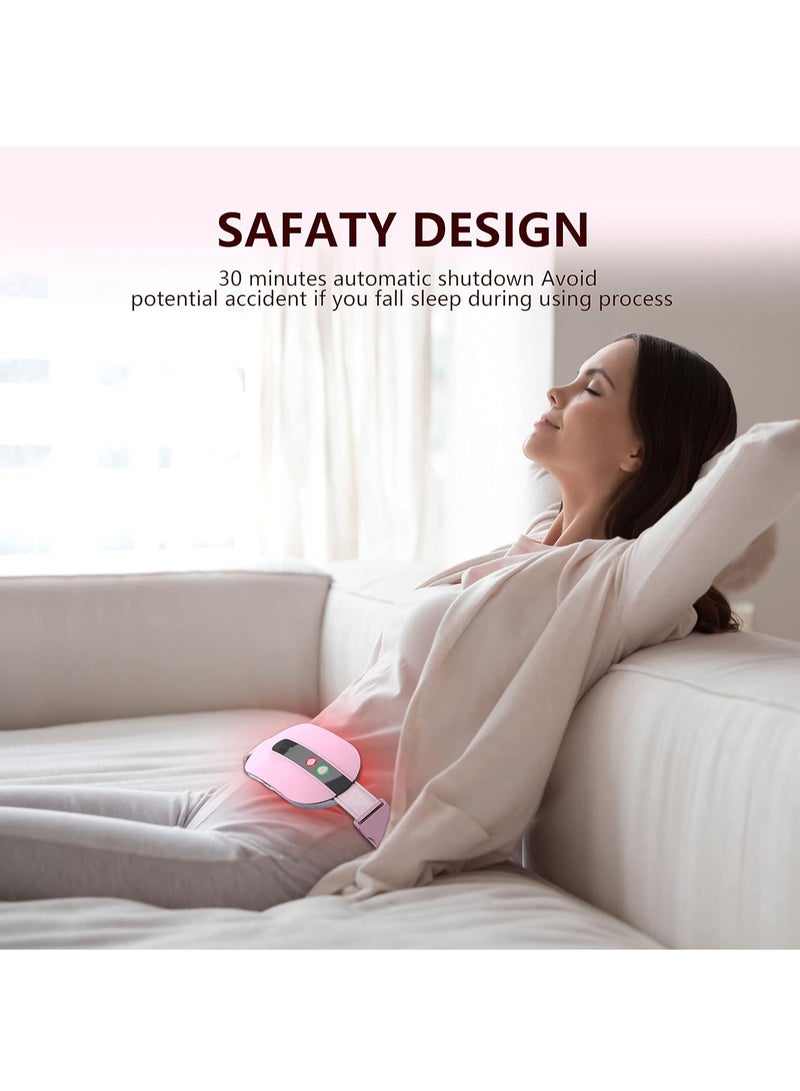 LAESO Portable Cordless Heating Pad, Menstrual Heating Pad with 3 Heat Levels & 3 Massage Modes, Belly Wrap Belt for Cramps Period Pain Relief, Back or Belly Pain Relief Fast Heating Pad for Women and Girl  - Image 5