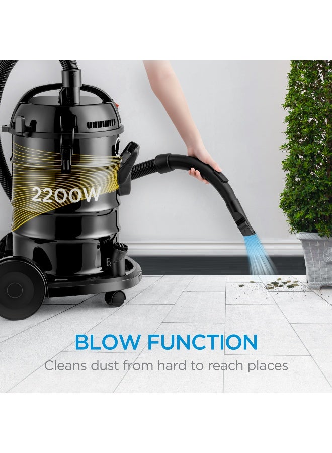 مديا مايديا مكنسة كهربائية برميلية سعة 23 لتر 2200 واط MDVC23 أسود 23 L 2200 W MDVC23 black - Image 2