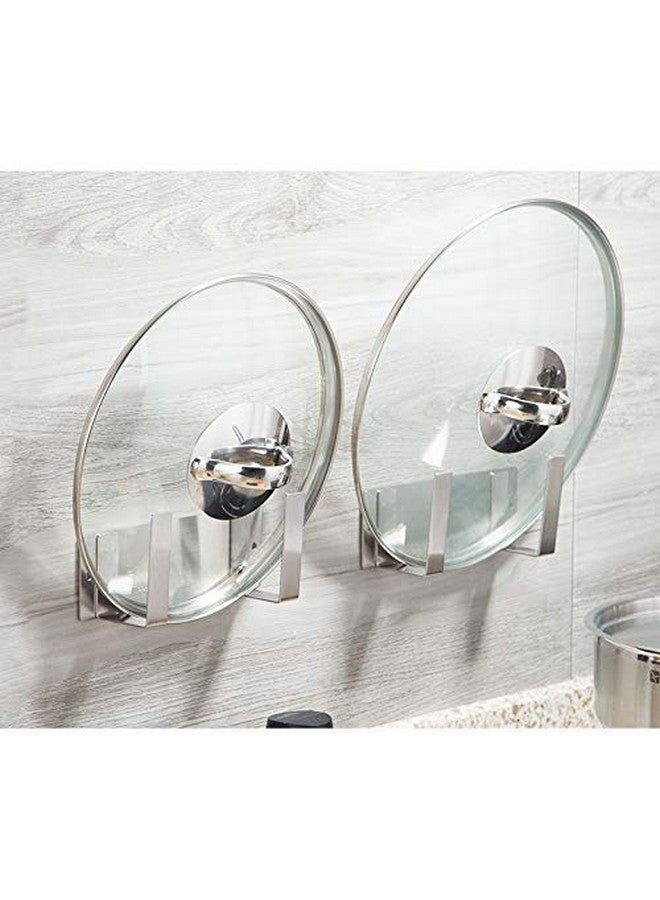 YOUGRIDDA Pot Lid Rack Wall Mounted 304 Stainless Steel Pan Lid Organizer Holder 3M Self Adhesive Kitchen Cooking Utensil Tool (Silver) - Image 4