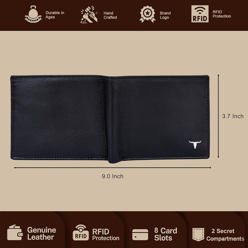 URBANFOREST محفظة جلدية سوداء جورج للرجال - Image 4