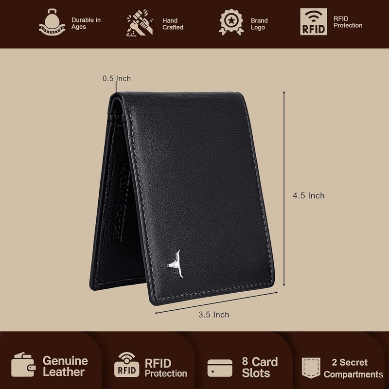 URBANFOREST محفظة جلدية سوداء جورج للرجال - Image 5