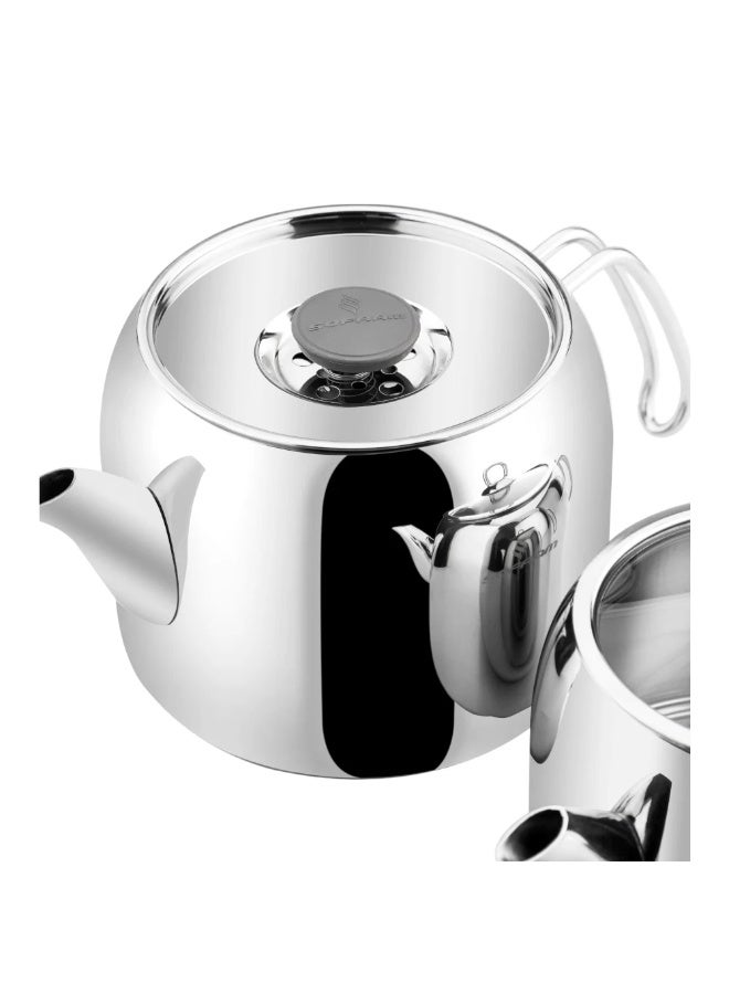 سوفرام طقم براد شاي سوفرام استيل تركي قطعتين سعة 1.2 لتر + 2.3 لتر - Image 4