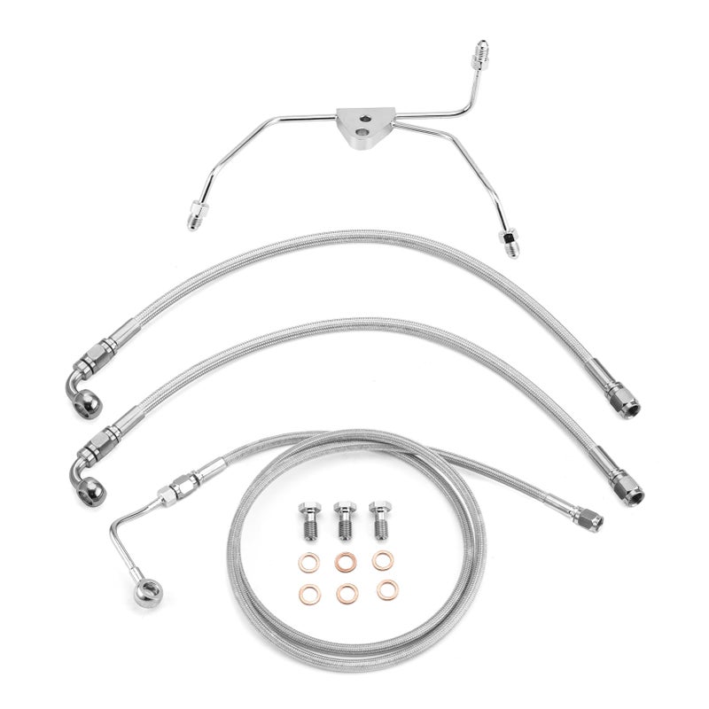 Mofun 767 Extended Length ABS Hydraulic Front Brake Line Compatible with Harley Touring Street Glide Electra Road Glide Road King 20092013 Chrome - Image 2