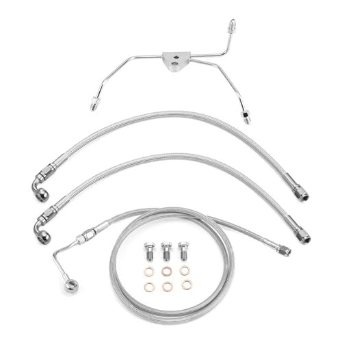 Mofun 767 Extended Length ABS Hydraulic Front Brake Line Compatible with Harley Touring Street Glide Electra Road Glide Road King 20092013 Chrome - Image 1