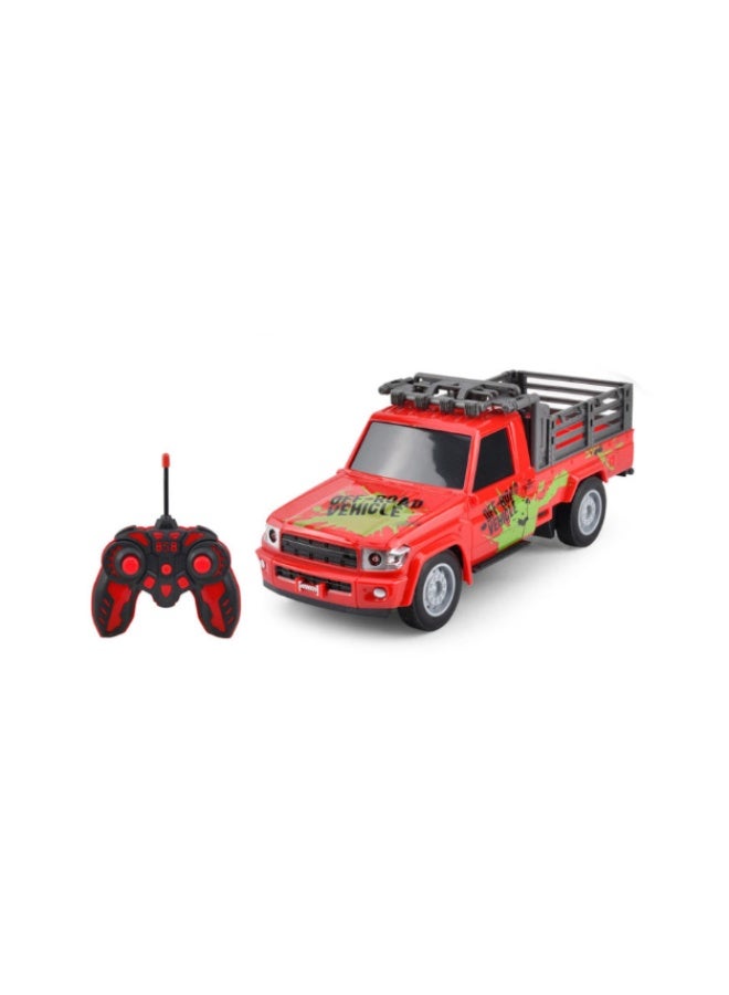 1:18 scale remote-controlled pickup truck, equipped with a mist spray feature to give a realistic exhaust effect while driving! Sturdy design and fast movements guarantee your child hours of excitement. - Image 2