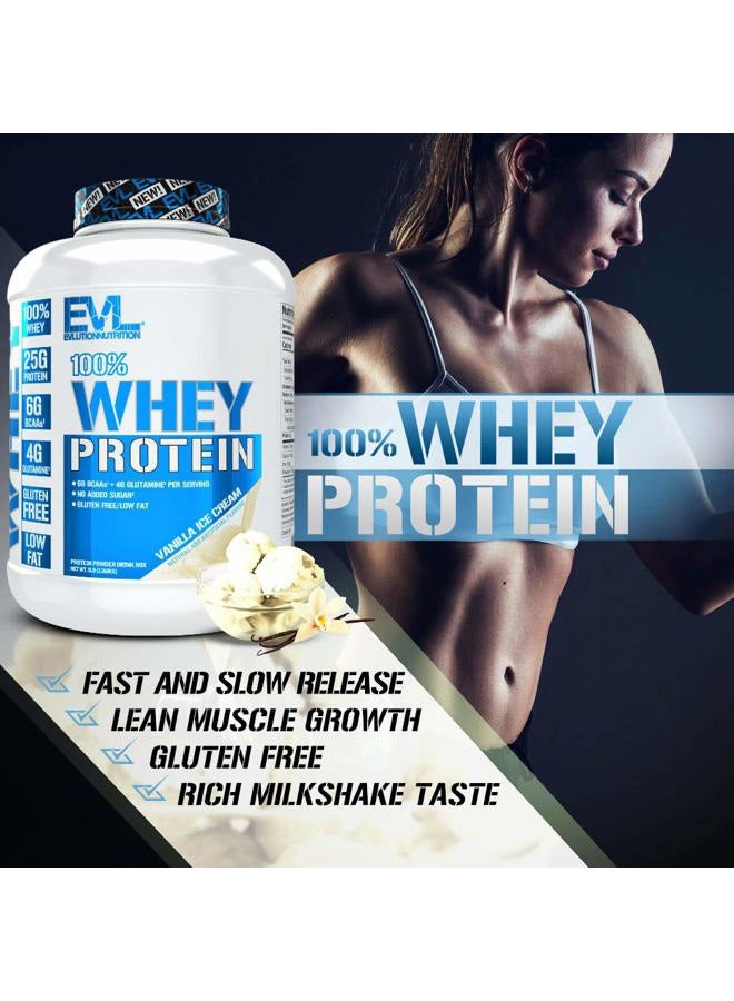 EVLution Nutrition, 100% Whey Protein, Vanilla Ice Cream, 5 lb (2.268 kg) - Image 4