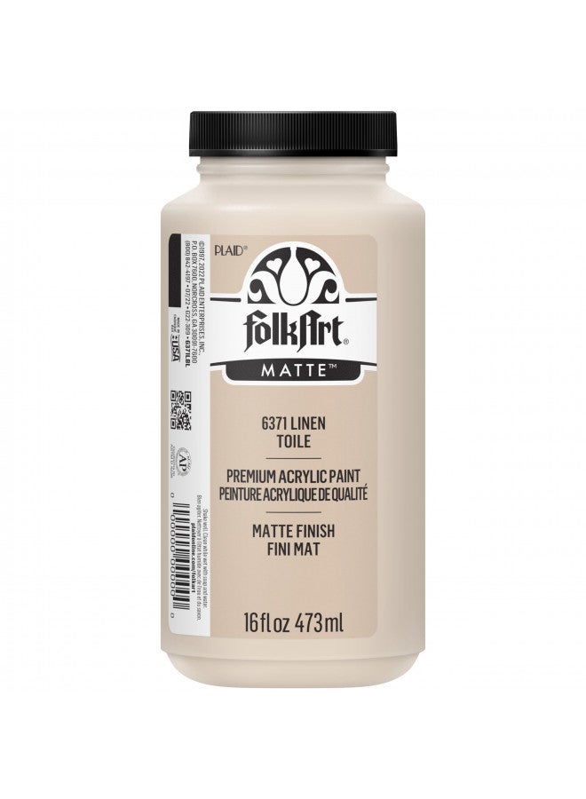 FolkArt Matte Acrylic Paint in Assorted Colors, 16 oz, Linen 16 Fl Oz - Image 1