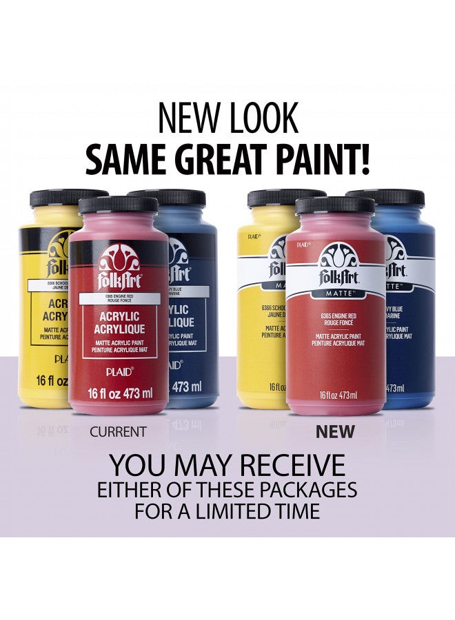 FolkArt Matte Acrylic Paint in Assorted Colors, 16 oz, Linen 16 Fl Oz - Image 2