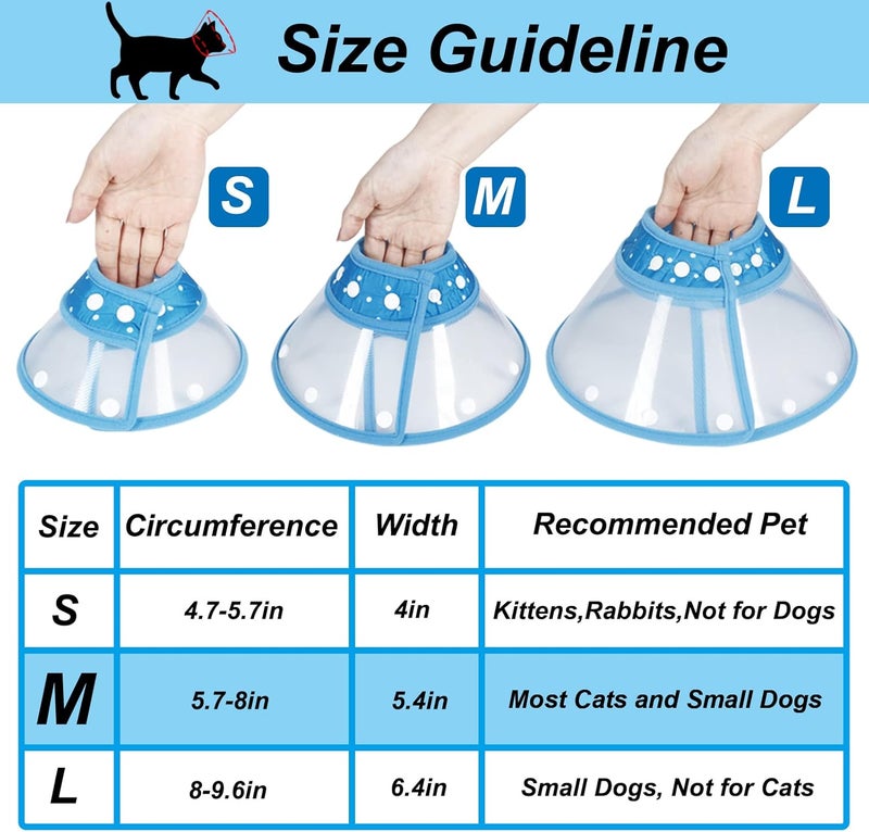 Vivifying Dog Cones for Small Dogs, Adjustable 5.7-8in Pet Cone, Lightweight Recovery Elizabethan Collar for Cats, Puppies and Mini Dogs (Blue) - Image 4