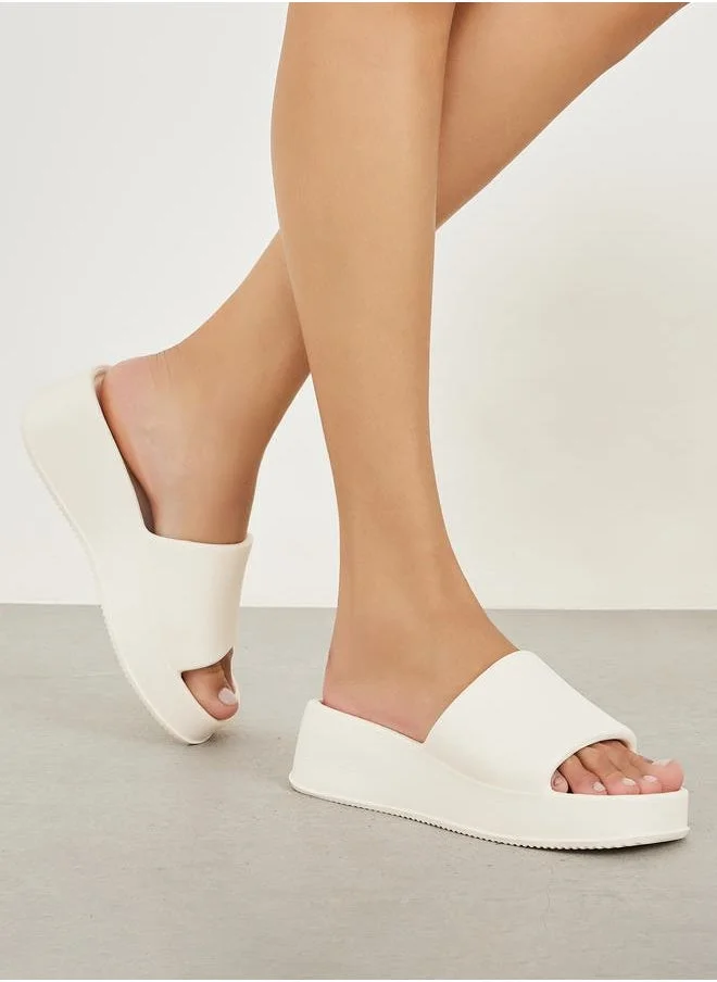 ستايلي Single Band Chunky Flatform Slides